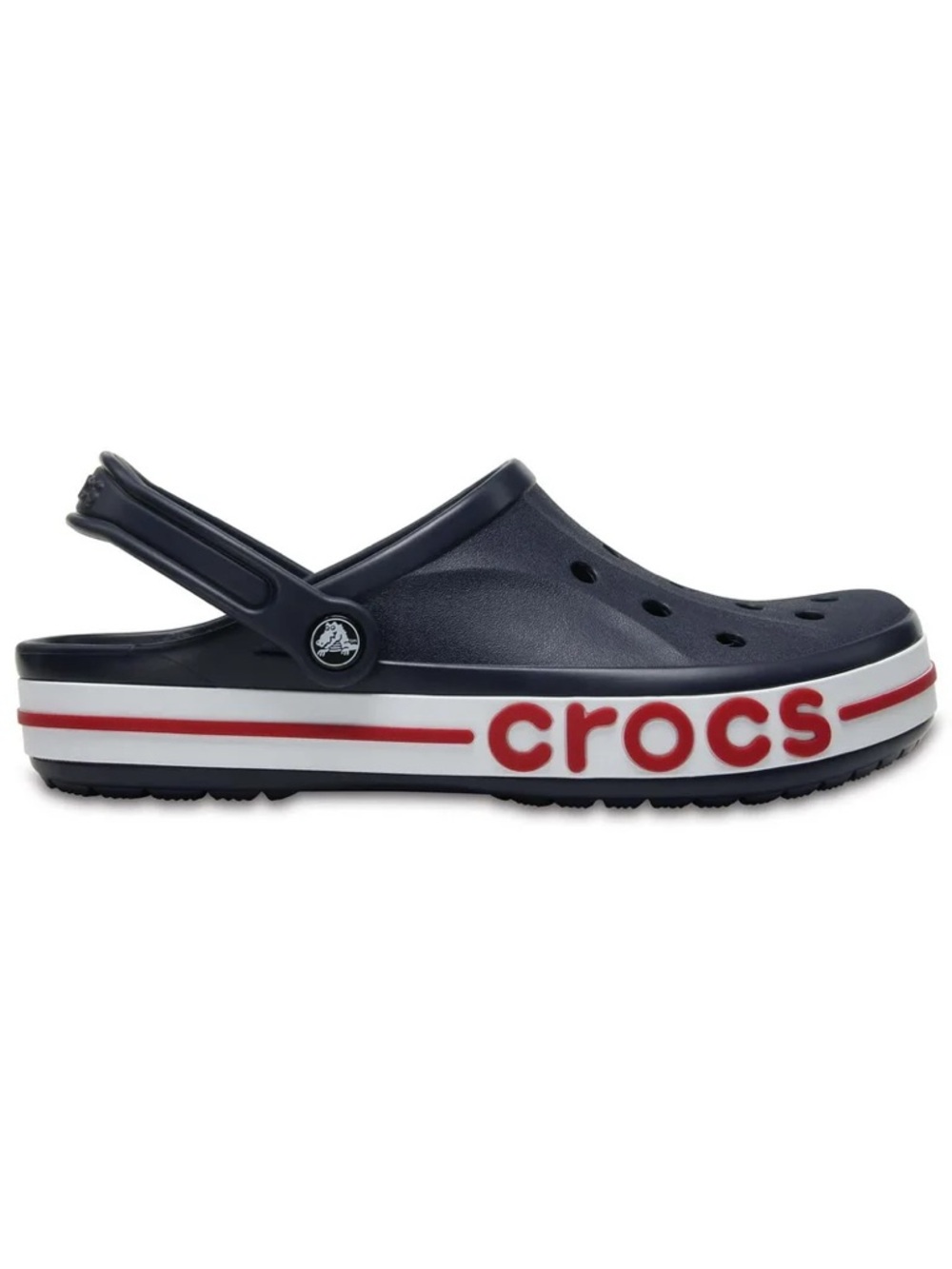 New Unisex Crocs Logo Bayaband Navy Blue Pepper Red Clogs Shoes Womens 6 Mens 4π - Picture 3 of 8